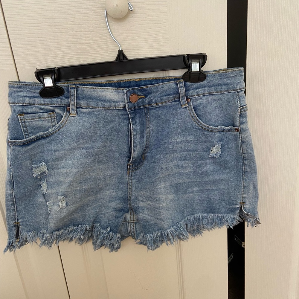 Light Blue Distressed Denim Shorts - NWT